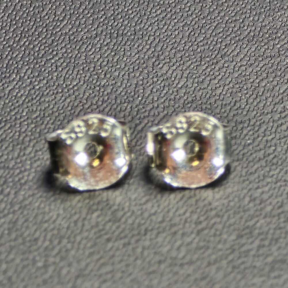 Sterling Silver Purple Enamel Flower Stud Earrings (NWOT) - Picture 5 of 6